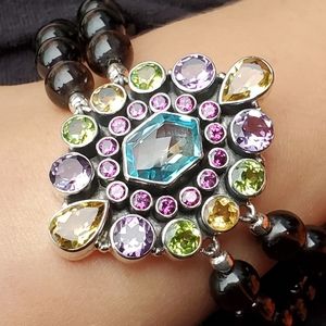 NICKY BUTLER RAJ LIMITED EDITION Designer Sterling Silver Quartz Bead Bracelet